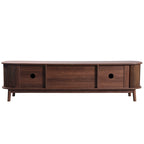 Mobile TV in Rattan Legno Naturale con Contenitore, Adatto per TV fino a 75", 3 Colori, Montaggio 1-2 Persone