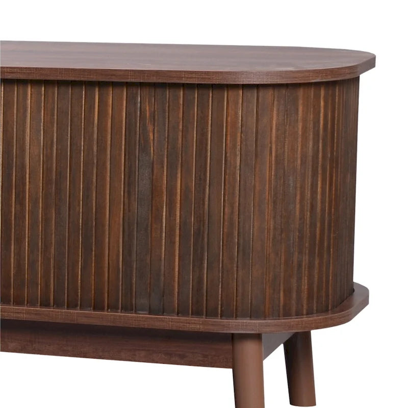Mobile TV in Rattan Legno Naturale con Contenitore, Adatto per TV fino a 75", 3 Colori, Montaggio 1-2 Persone