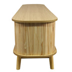 Mobile TV in Rattan Legno Naturale con Contenitore, Adatto per TV fino a 75", 3 Colori, Montaggio 1-2 Persone