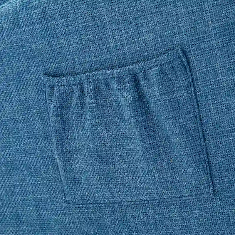 Sedia a dondolo imbottita blu con tasca laterale, 1 posto