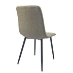 Set di 4 sedie da pranzo moderne, beige/grigio chiaro, gambe in metallo nero