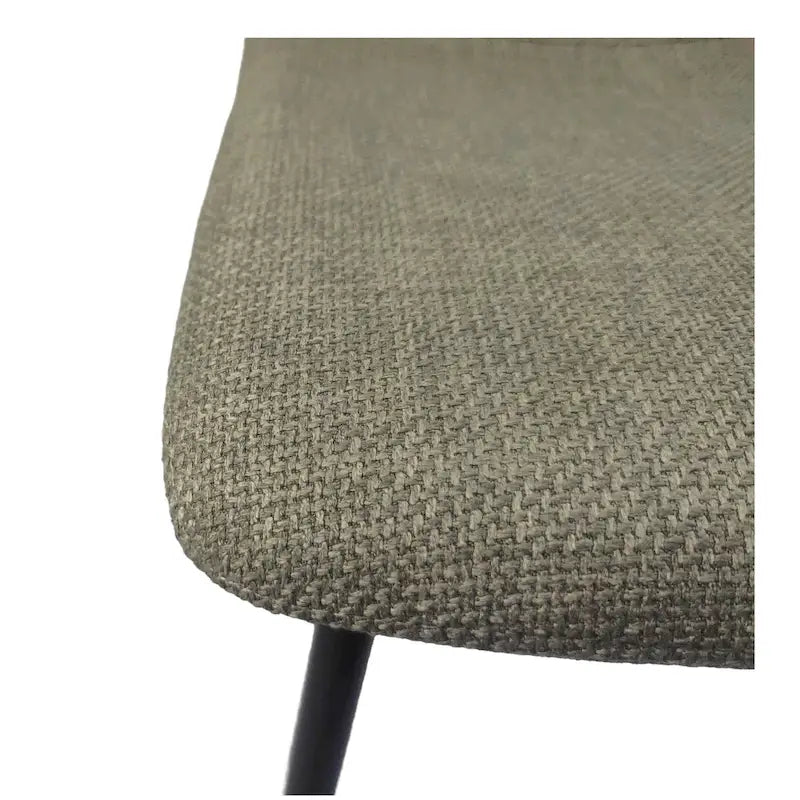 Set di 4 sedie da pranzo moderne, beige/grigio chiaro, gambe in metallo nero