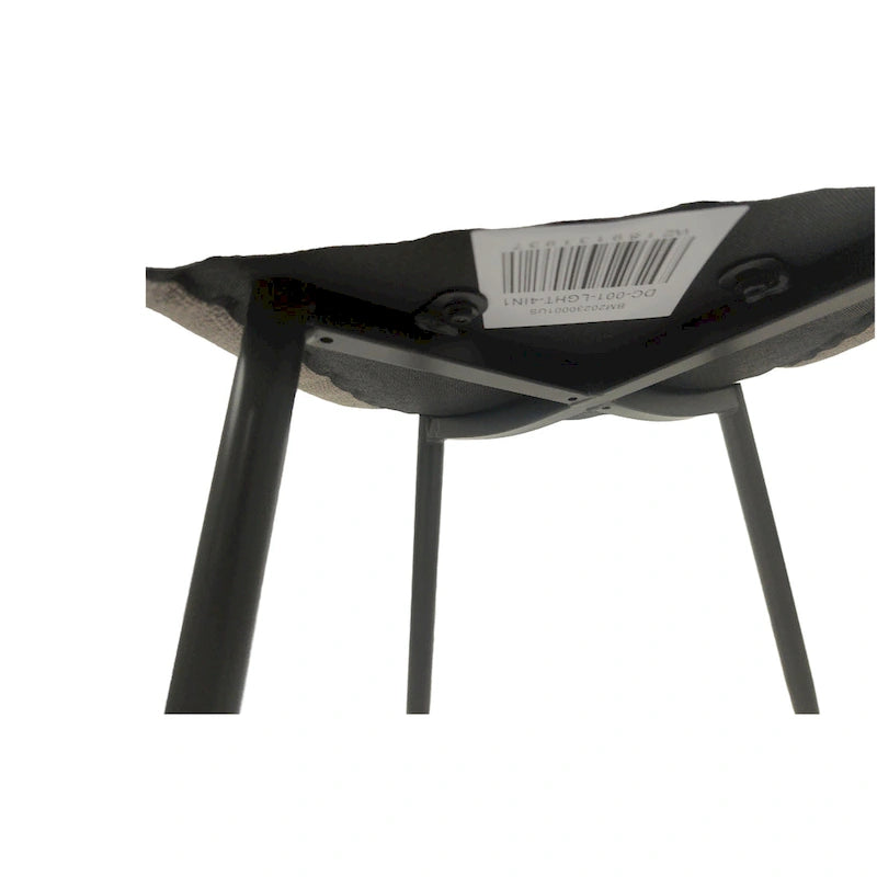 Set di 4 sedie da pranzo moderne, beige/grigio chiaro, gambe in metallo nero