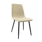 Set di 4 sedie da pranzo moderne, beige/grigio chiaro, gambe in metallo nero
