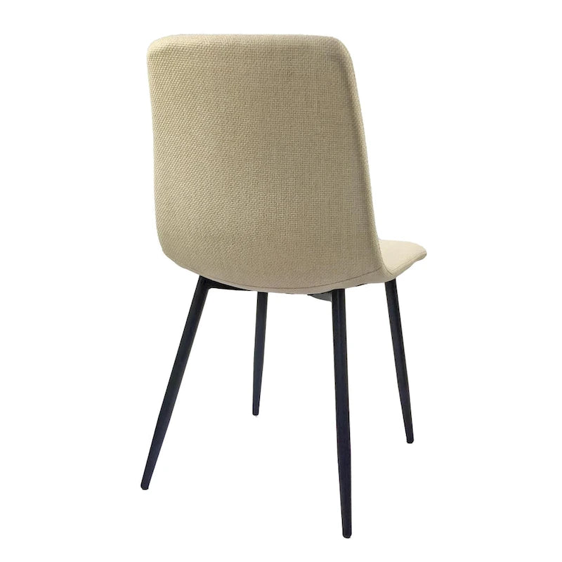 Set di 4 sedie da pranzo moderne, beige/grigio chiaro, gambe in metallo nero