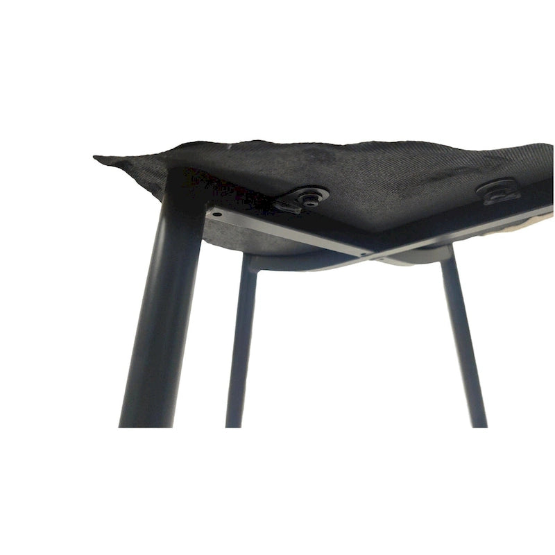 Set di 4 sedie da pranzo moderne, beige/grigio chiaro, gambe in metallo nero