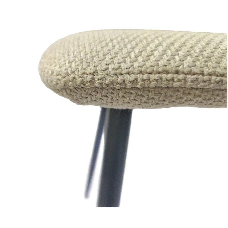 Set di 4 sedie da pranzo moderne, beige/grigio chiaro, gambe in metallo nero