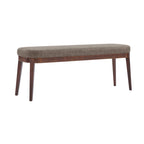 Panca ottomana singola in similpelle mid-century moderna marrone/beige/verde con gambe in legno