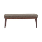 Panca ottomana singola in similpelle mid-century moderna marrone/beige/verde con gambe in legno