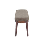 Panca ottomana singola in similpelle mid-century moderna marrone/beige/verde con gambe in legno