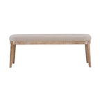 Panca ottomana singola in similpelle mid-century moderna marrone/beige/verde con gambe in legno