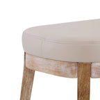 Panca ottomana singola in similpelle mid-century moderna marrone/beige/verde con gambe in legno