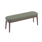 Panca ottomana singola in similpelle mid-century moderna marrone/beige/verde con gambe in legno
