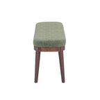 Panca ottomana singola in similpelle mid-century moderna marrone/beige/verde con gambe in legno