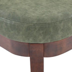 Panca ottomana singola in similpelle mid-century moderna marrone/beige/verde con gambe in legno