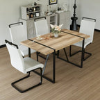 Set tavolo e sedie da pranzo 5 pezzi – Nero / Bianco / Naturale, Stile rustico farmhouse, Posti a sedere per 4