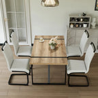 Set tavolo e sedie da pranzo 5 pezzi – Nero / Bianco / Naturale, Stile rustico farmhouse, Posti a sedere per 4