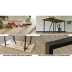 Set tavolo e sedie da pranzo 5 pezzi – Nero / Bianco / Naturale, Stile rustico farmhouse, Posti a sedere per 4