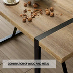 Set tavolo e sedie da pranzo 5 pezzi – Nero / Bianco / Naturale, Stile rustico farmhouse, Posti a sedere per 4