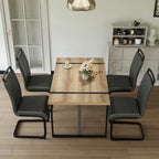Set tavolo e sedie da pranzo 5 pezzi – Nero / Bianco / Naturale, Stile rustico farmhouse, Posti a sedere per 4