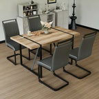 Set tavolo e sedie da pranzo 5 pezzi – Nero / Bianco / Naturale, Stile rustico farmhouse, Posti a sedere per 4