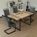 Set tavolo e sedie da pranzo 5 pezzi – Nero / Bianco / Naturale, Stile rustico farmhouse, Posti a sedere per 4