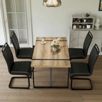 Set tavolo e sedie da pranzo 5 pezzi – Nero / Bianco / Naturale, Stile rustico farmhouse, Posti a sedere per 4