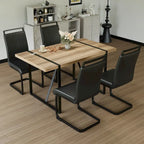 Set tavolo e sedie da pranzo 5 pezzi – Nero / Bianco / Naturale, Stile rustico farmhouse, Posti a sedere per 4