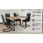 Set tavolo e sedie da pranzo 5 pezzi – Nero / Bianco / Naturale, Stile rustico farmhouse, Posti a sedere per 4
