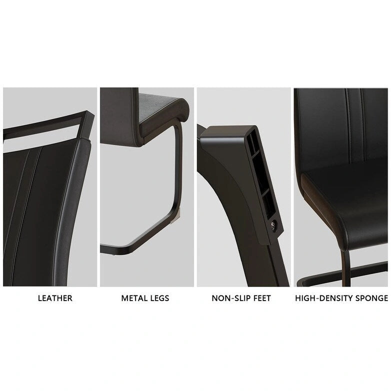 Set tavolo e sedie da pranzo 5 pezzi – Nero / Bianco / Naturale, Stile rustico farmhouse, Posti a sedere per 4