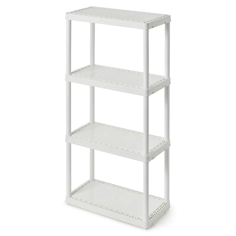 Scaffale da ripostiglio bianco a 4 ripiani ad altezza fissa, confezione da 1