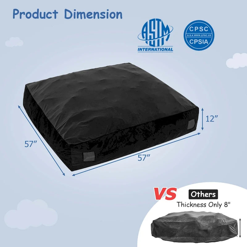 Materassino sensoriale per crash pad in schiuma blu/nero, 1 persona