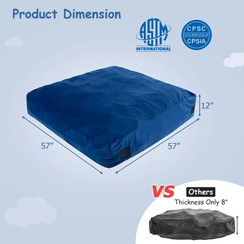 Materassino sensoriale per crash pad in schiuma blu/nero, 1 persona