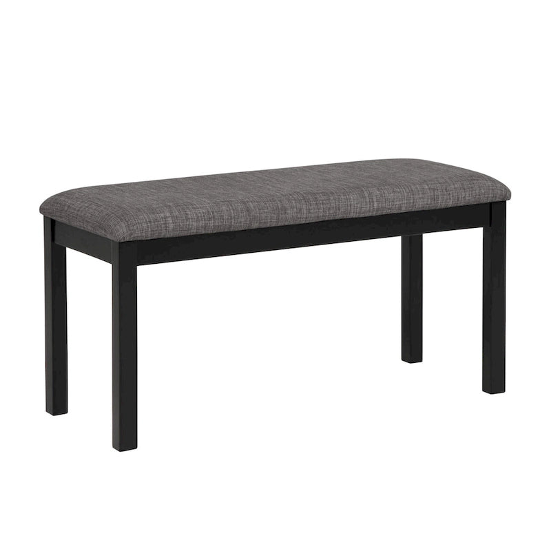 Set da pranzo moderno imbottito beige, 6 posti (1 tavolo + 4 sedie + 1 panca)