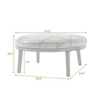 Pouf Ottomano Quadrato in Pelle Marrone, Set da 2