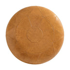 Pouf Ottomano Quadrato in Pelle Marrone, Set da 2