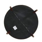 Pouf Ottomano Quadrato in Pelle Marrone, Set da 2