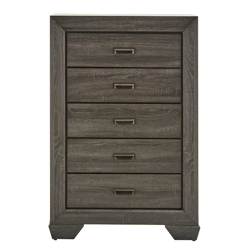 Comò/Cassettiera in legno grigio (specchio opzionale)