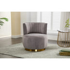 Poltrona a botte girevole – Grigio / Arancione / Beige / Oliva, Velluto, Seduta singola