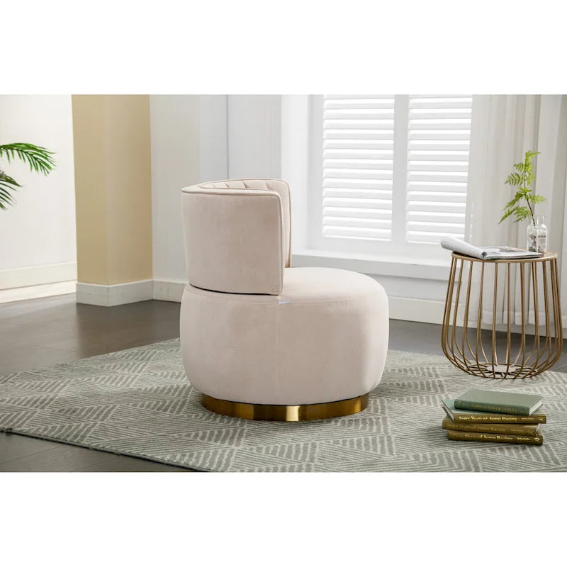 Poltrona a botte girevole – Grigio / Arancione / Beige / Oliva, Velluto, Seduta singola