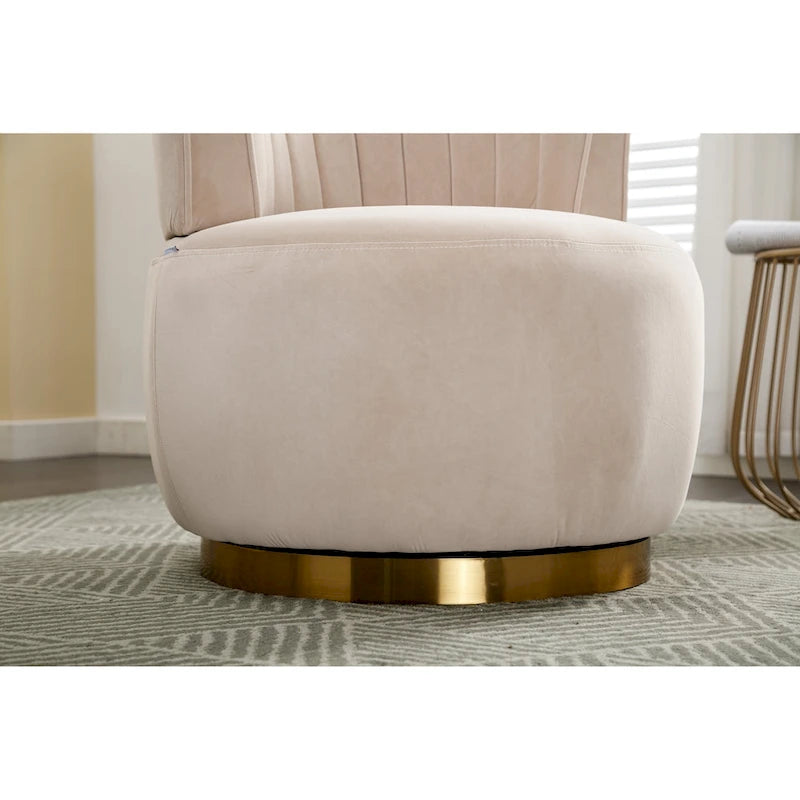Poltrona a botte girevole – Grigio / Arancione / Beige / Oliva, Velluto, Seduta singola