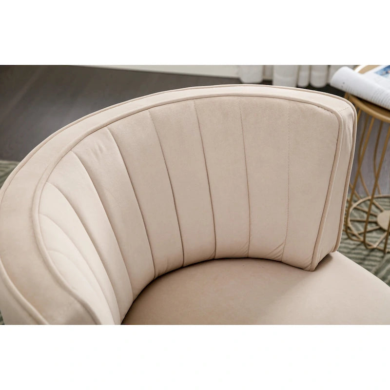 Poltrona a botte girevole – Grigio / Arancione / Beige / Oliva, Velluto, Seduta singola
