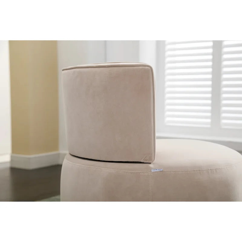 Poltrona a botte girevole – Grigio / Arancione / Beige / Oliva, Velluto, Seduta singola