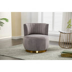 Poltrona a botte girevole – Grigio / Arancione / Beige / Oliva, Velluto, Seduta singola