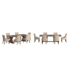 Set da pranzo per 6 persone in legno di recupero lino beige / grigio scuro / grigio