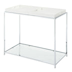 Console con ripiano e vassoi reversibili - Nero / Bianco / Bamboo