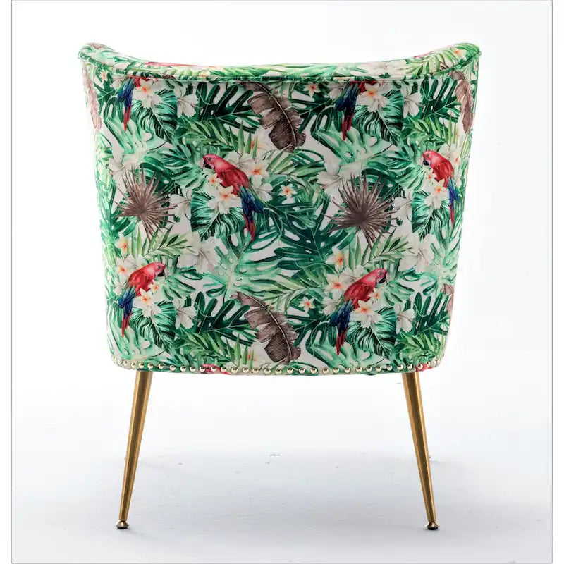 Sedia da salotto in microfibra avorio/blu pietra/rosso/verde pino, senza braccioli, a seduta singola, 25" L