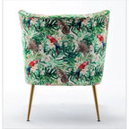 Sedia da salotto in microfibra avorio/blu pietra/rosso/verde pino, senza braccioli, a seduta singola, 25" L