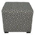 Pouf quadrato trapuntato bianco/nero e bianco/grigio – Sedile singolo, rivestimento in cotone