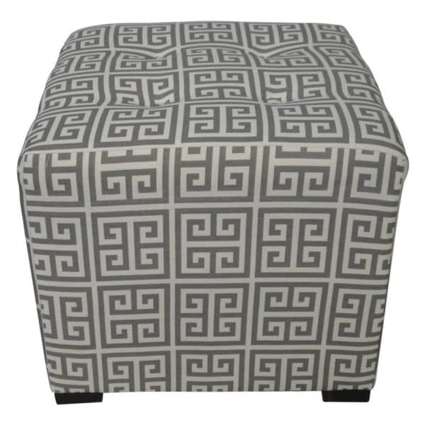 Pouf quadrato trapuntato bianco/nero e bianco/grigio – Sedile singolo, rivestimento in cotone